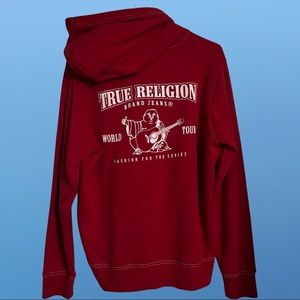 Rare True Religion Heritage Red Zip Up Sweater | Size L | Y2K Hoodie